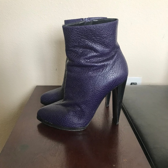 3.1 Phillip Lim Purple Leather Jayne Ankle Boots - Picture 2 of 8